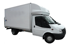 Car Hire Hampton - White Ford Luton Box with Tail Lift - Van hire Hampton